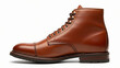 © Saif - Classic brown leather cap toe boots elegant mens footwear for fashion and style isolated on wh
