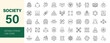© Dear Lala - Society icon set. Editable line icons. Vector illustration.
