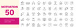 © Dear Lala - Motivation icon set. Editable line icons. Vector illustration.