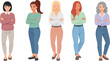 © Pandaman1102 - Five diverse women standing with arms crossed
