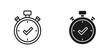© FatemaStock - Stopwatch Timer Icon with Checkmark