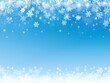 © Jumpei - 青空に雪の結晶が舞い広がる冬の季節感あふれる幻想的な背景デザイン画像