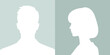 © Bipul Kumar - Anonymous faceless man and woman silhouette profile for user avatar placeholder on website or social media platform generic default headshot icon in modern vector illustration for business presentatio