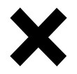 © AKI - Black cross X mark geometric shape minimal flat icon graphic element on white background