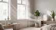 © umut hasanoglu - Modern bedroom interior with air purifier and fresh air flow from open window