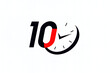 © Shefali - Modern graphic design combining the number ten with a clock face, symbolizing timing and deadlines.