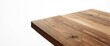 © Holo Frame - Wooden table corner perspective on white background featuring clipping path for product presentation template