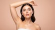 © Elitemedia - Confident young woman with radiant, flawless skin and smooth underarms, embodying beauty, self-care, and effective hair removal results for a pristine look