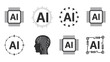 © Zaheer - Artificial intelligence icons set with chip brain and processor symbols