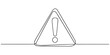 © Parboti - Continuous one line drawing of a warning triangle sign with an exclamation mark. Minimalist hand-drawn alert symbol vector illustration, Dangerous sign continuous one line drawing. Vector outline