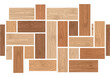 © FRIDA STORE - Assorted Wood Planks Collage A Diverse Collection of Wooden Textures