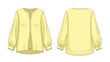 © Raisya - Modern yellow blouse design with elegant balloon sleeves. Flat fashion sketch for versatile apparel projects.