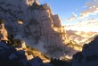 © Rashed - Stunning sunlit mountain peaks towering above misty valleys at dawn