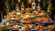 © pixedviszian - Abundant Feast Table Laden with Delicious Middle Eastern Dishes for Iftar or Eid Celebration