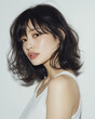 © SHIHO - スキンケア, ヘアスタイル, ナチュラル, メイク, ファッション, z世代, 日本人, 女性, 20代, アジア人, 美人, ポートレート, 美容, 美肌, 白, 清潔感, 透明感, ライフスタイル, 若い, 可愛い, 清楚, モデル, 屋内, 明るい, 柔らかい光, コピースペース, 広告, ウェブ素材, 化粧品, エステ, 健康, 爽やか, 上品, 微笑み, 視線, 高画質, 都会的, トレ