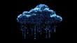 © ida - Digital cloud computing concept, formed of binary code on a black background