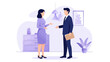 © Citra - Business meeting illustration: two professionals discussing ideas in an office setting.
