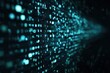 © Alfais - Turquoise binary code flowing from left to right with blurry depth of field