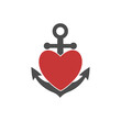 © sljubisa - Heart and anchor symbol isolated on white background