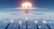 © DRW - Global Nuclear Apocalypse with an Atomic Explosion Above Earth and Missiles Launching from Below