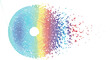 © MstMukta - Abstract circular data visualization vector with colorful gradient dots radial infographic and digital analytics concept