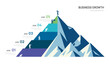 © Feelplus Creator - 5 Step Business mountain pyramid infographic ascending Steps success strategy and financial growth process. presentation vector infographics.