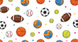 © MdAbdul - Seamless sports balls pattern vector illustration with soccer basketball baseball tennis and volleyball design