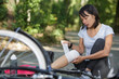 © auremar - young woman was injured by riding a bicycle