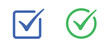 © VectorVista - check mark icon set blue green tick symbol approval success validation button minimal design vector
