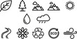 © Shana - Nature and environment icons depicting ecology concepts like sun tree leaf cloud and recycling symbol