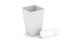 © YENI - Empty white popcorn bag and ticket on white background.
