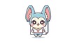 © Naila - Cute cartoon bunny character holding a paper note