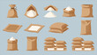 © Uttpol Saha - Burlap Sacks of Flour or Rice Vector Illustration Set