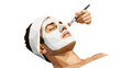 © Maureen - Low poly portrait of person receiving facial treatment with relaxing mask application