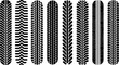 © M Zohaib Graphics - Tire Tracks: A display of tire tracks patterns, each showcasing unique tread designs for various vehicles.