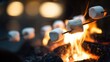 © Sylvia - Roasting marshmallows over a glowing fire in an outdoor grill, evoking warm and cozy evening gatherings. lifestyle magazines.