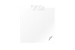© RONY - Blank white sticky note with a subtle curled corner held by clear tape isolated on transparent background