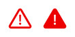 © IybAshraf - Red warning triangle icons with exclamation mark symbol for attention or error