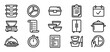 © eclipse - Set of black line icons for meal prep and healthy eating, featuring symbols for nutrition planning, food containers, kitchen scales, and portion control