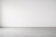 © ZL Studio - Minimal White Wall Background with Clean Floor Line and Copy Space