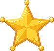 © MAYENUDDIN - A golden sheriff star with rounded points is prominently displayed on white