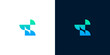 © anello - Abstract modern geometric logo design featuring interconnected blue and green shapes, ideal for technology, digital, or corporate branding applications, representing connection and innovation