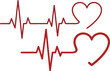 © MdRasel - Abstract red heart shapes with electrocardiogram lines, symbolizing love, health, and life's vital rhythms