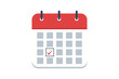 © R.TREANDS - Calendar Icon with Red Header and Date Selection Grid isolated on transparent background schedule planner event time agenda