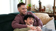 © Ladanifer - Happy same sex couple enjoying domestic life, embracing togetherness and affection