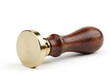 ©  Farida9377 - Presidents Day Golden wax seal stamp with wooden handle on white background