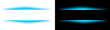 © rehena - PNG image of neon blue glowing light line shapes create futuristic header and footer borders on transparent background