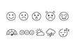 © Hubba Bubba - Emotions and weather outline icon set. Mood, expression outline icons collection