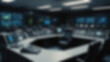 © Adi - Blurred background of Police communication desk with radios and control panels glowing softly, realistic LED lights and metal surfaces, command support room, night, low ambient lighting.