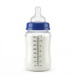 © dung - Plastic baby milk bottle with silicone nipple isolated on white.